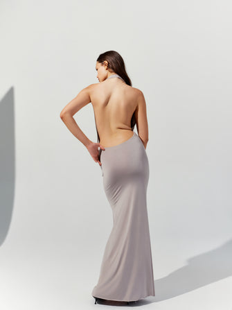 Afina Dress in Dusk Beige