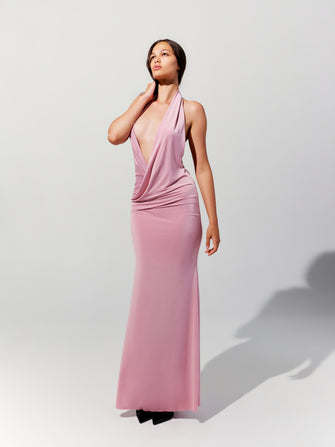 Afina Dress in Dusty Rose